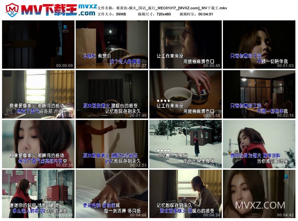 蔡黄汝-烟火_国语_流行_MEC01317